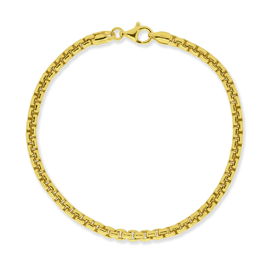 Stellari Gold 4mm Round Box Chain Bracelet