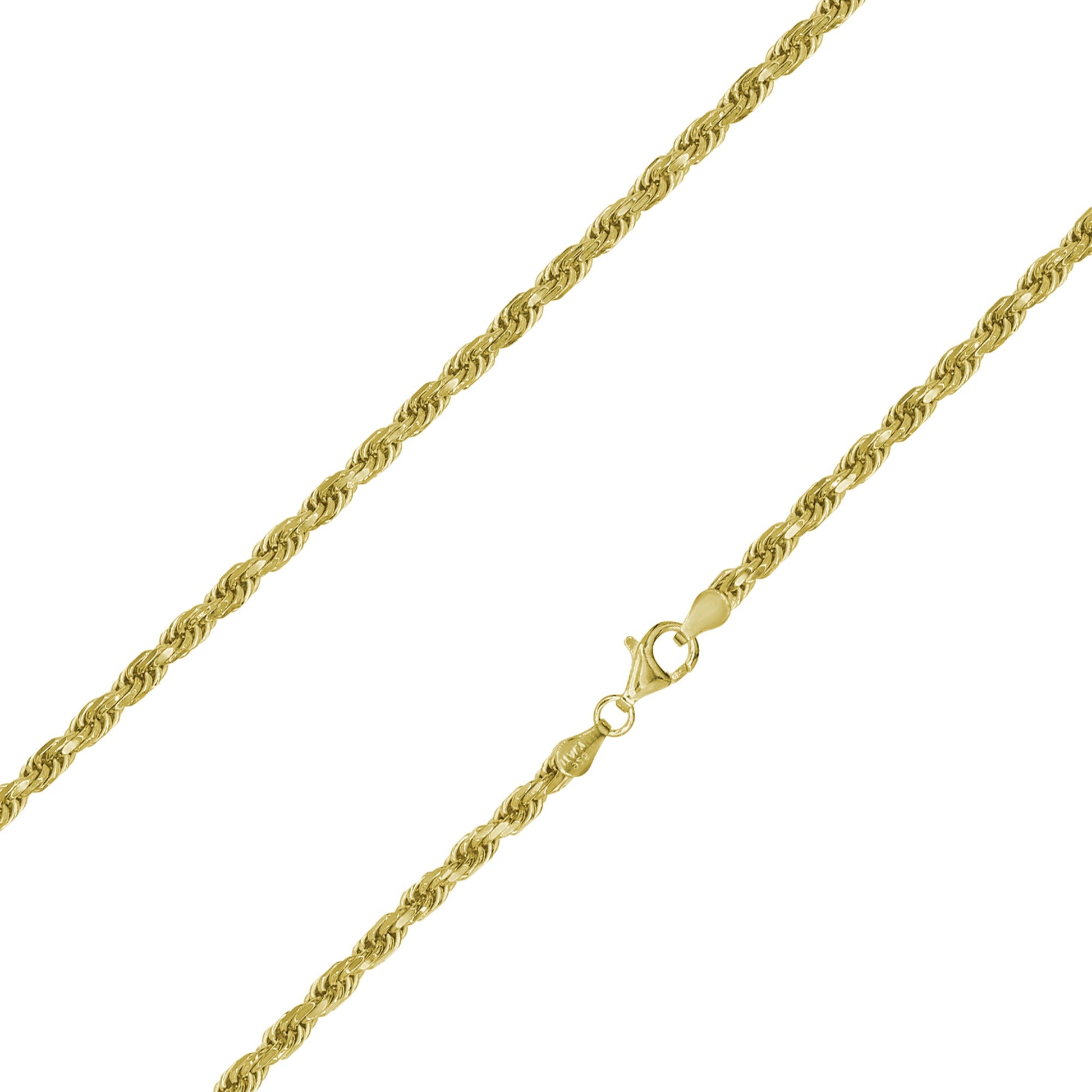 Stellari Gold 4mm Diamond-Cut Rope Chain Bracelet