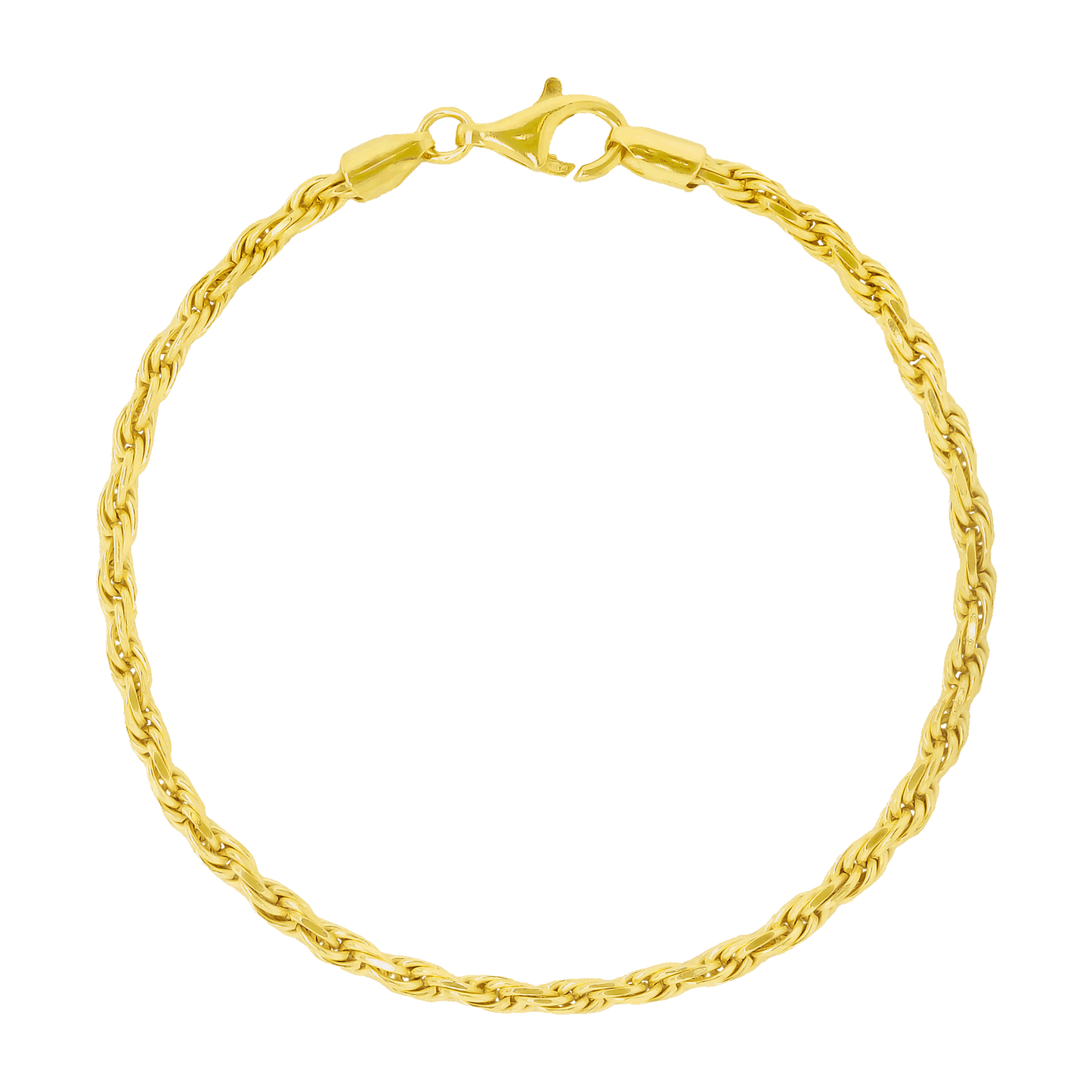 Stellari Gold 4mm Diamond-Cut Rope Chain Bracelet