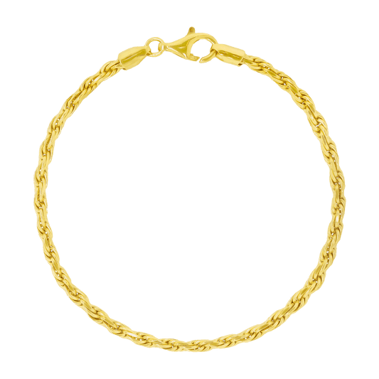 Stellari Gold 4mm Diamond-Cut Rope Chain Bracelet