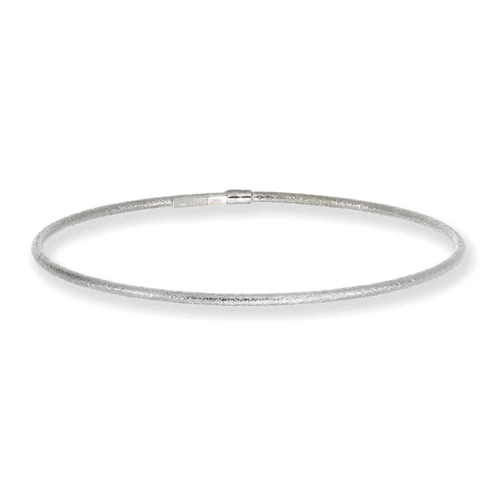 Franco Stellari Italian Sterling Silver Frosted Stackable Bangle Bracelet