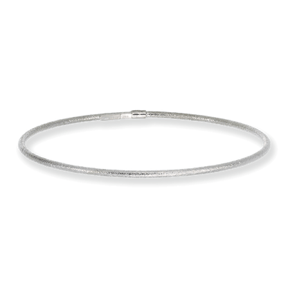 Franco Stellari Italian Sterling Silver Frosted Stackable Bangle Bracelet