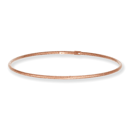 Franco Stellari Italian Sterling Silver Frosted Rose Gold Plated Stackable Bangle Bracelet