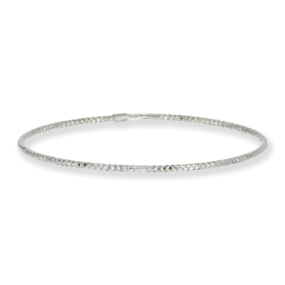 Franco Stellari Italian Sterling Silver Diamond Cut Stackable Bangle Bracelet