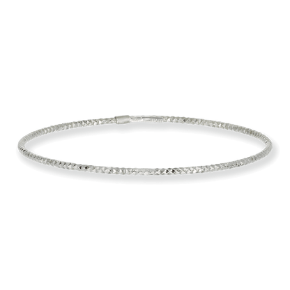 Franco Stellari Italian Sterling Silver Diamond Cut Stackable Bangle Bracelet