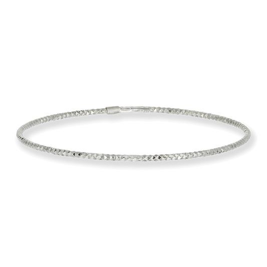 Franco Stellari Italian Sterling Silver Diamond Cut Stackable Bangle Bracelet