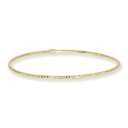 Franco Stellari Italian Sterling Silver Diamond Cut Yellow Gold Plated Stackable Bangle Bracelet