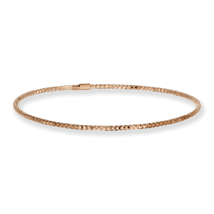 Franco Stellari Italian Sterling Silver Diamond Cut Rose Gold Plated Stackable Bangle Bracelet