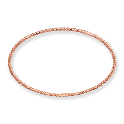 Franco Stellari Italian Sterling Silver Beaded Rose Gold Plated Stackable Bangle Bracelet