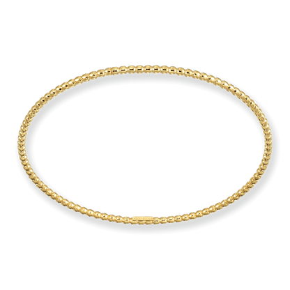Franco Stellari Italian Sterling Silver Beaded Yellow Gold Plated Stackable Bangle Bracelet