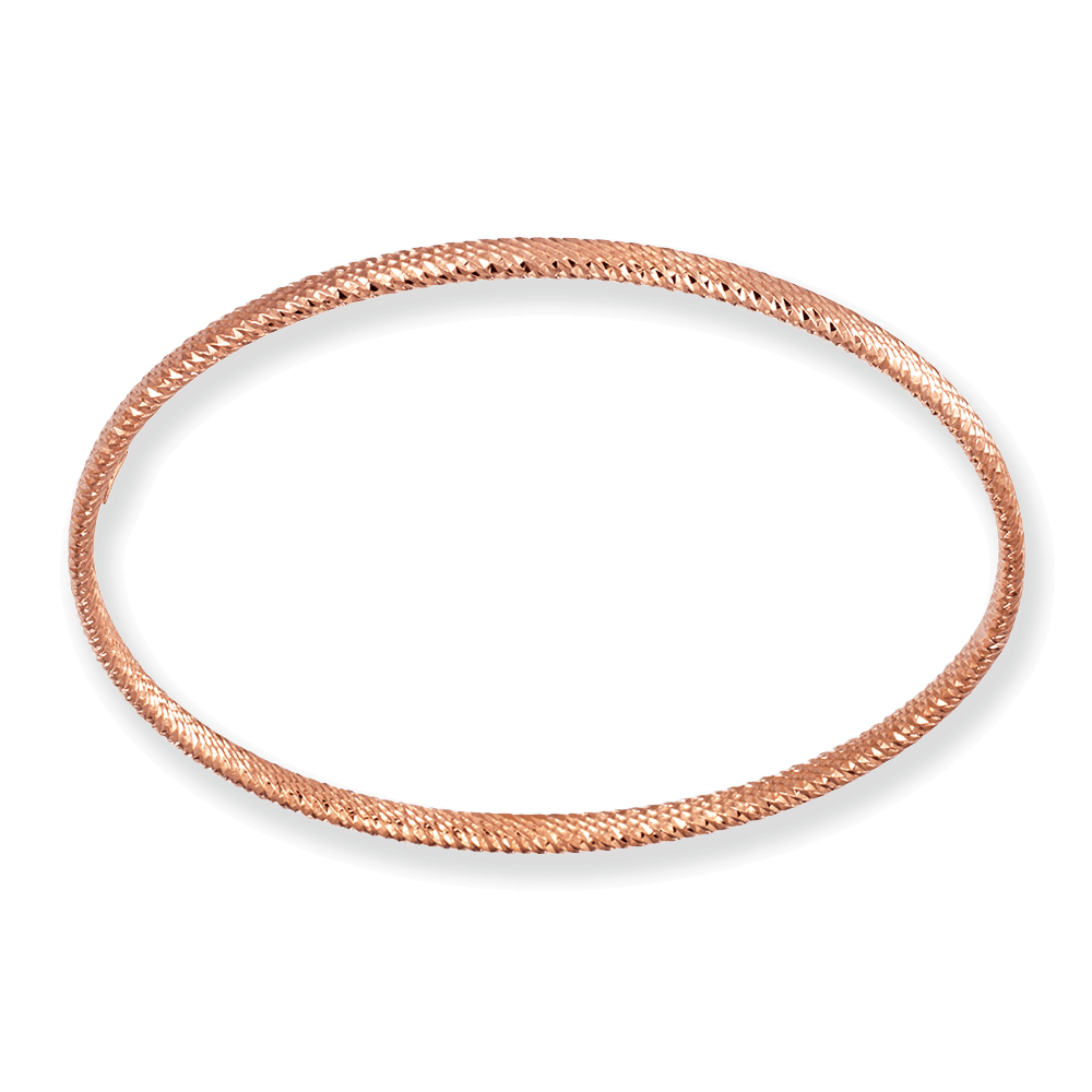 Franco Stellari Italian Sterling Silver Diamond Cut Rose Gold Plated Wide Stackable Bangle Bracelet