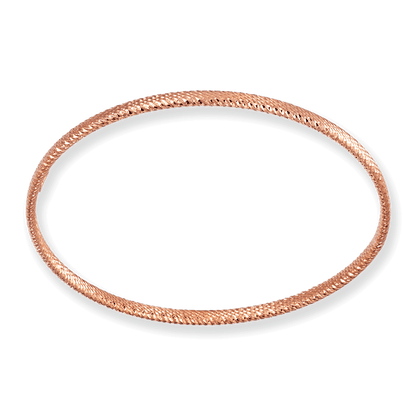 Franco Stellari Italian Sterling Silver Diamond Cut Rose Gold Plated Wide Stackable Bangle Bracelet
