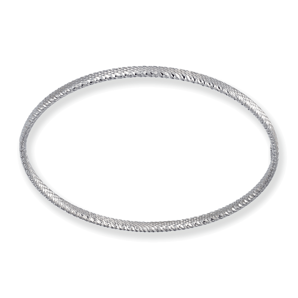 Franco Stellari Italian Sterling Silver Diamond Cut Wide Stackable Bangle Bracelet