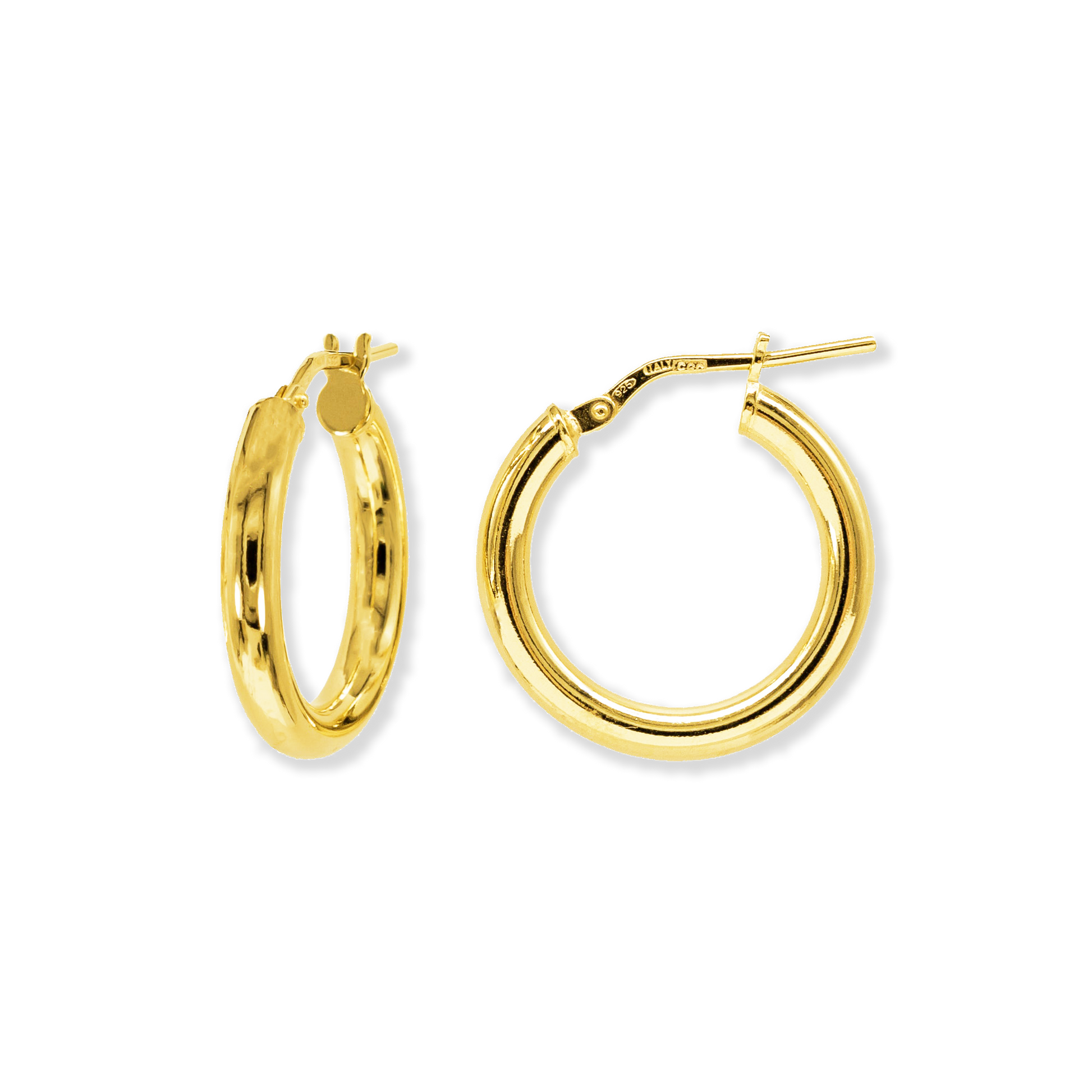 Stellari Gold Polished 3x15mm Hoop Earrings