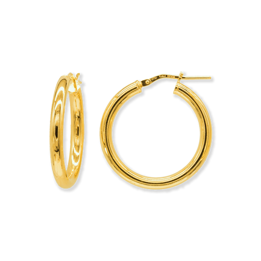 Stellari Gold Polished 3x25mm Hoop Earrings