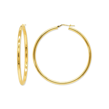 Stellari Gold 3x35mm Hoop Earrings