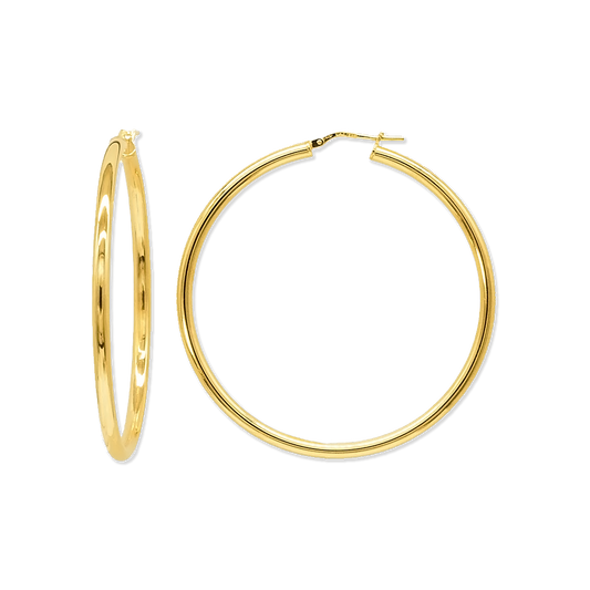 Stellari Gold 3x35mm Hoop Earrings