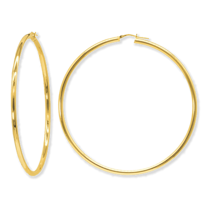 Stellari Gold Polished 3x60mm Hoop Earrings
