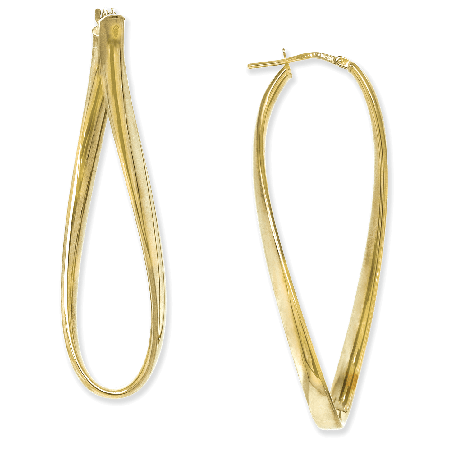 Stellari Gold Elongated Torque Tube Hoops