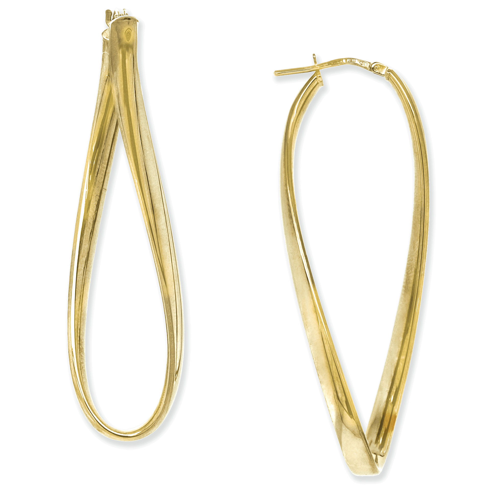 Stellari Gold Elongated Torque Tube Hoops