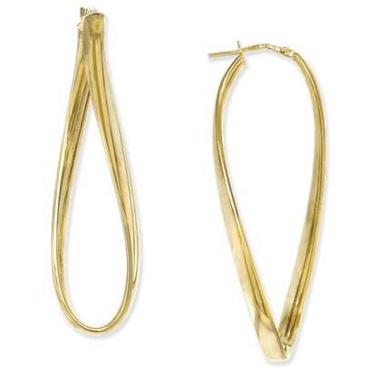 Stellari Gold Elongated Torque Tube Hoops