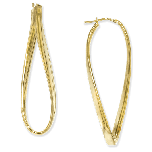 Stellari Gold Elongated Torque Tube Hoops
