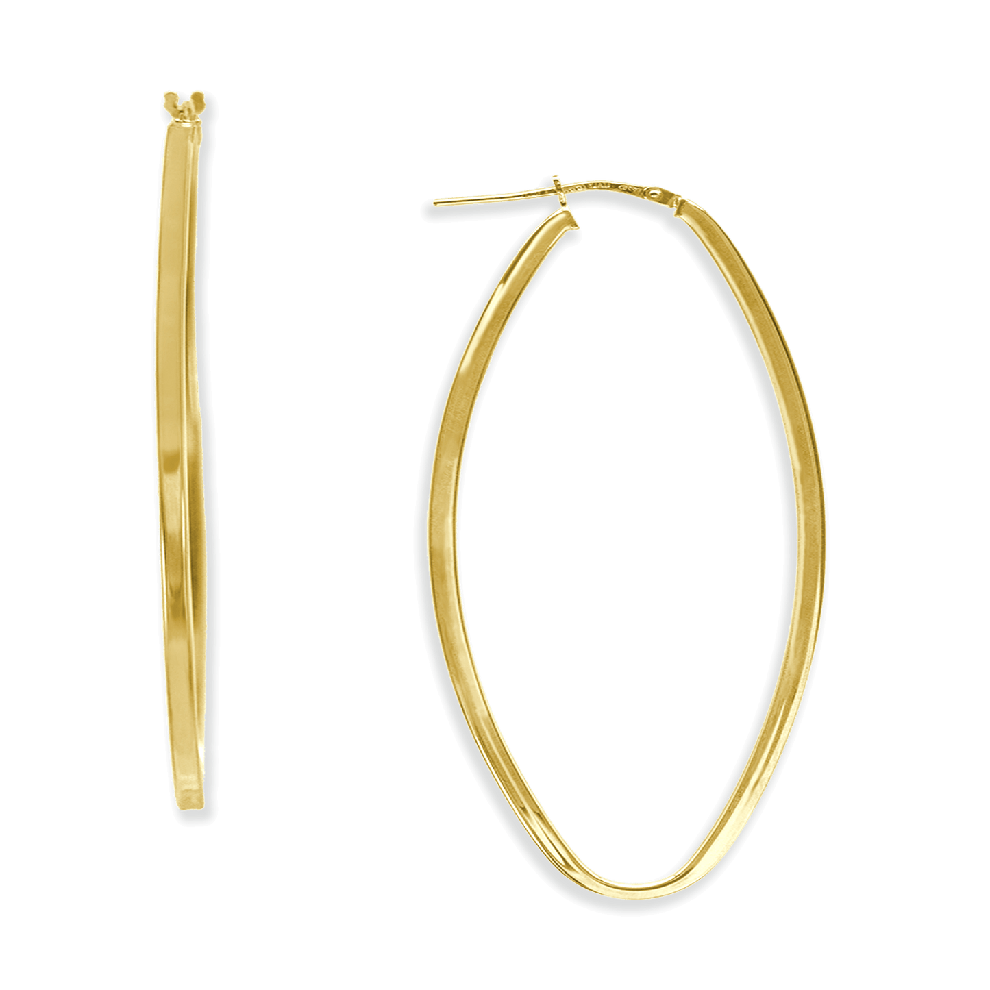 Stellari Gold Polished Elliptical Hoops
