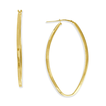 Stellari Gold Polished Elliptical Hoops
