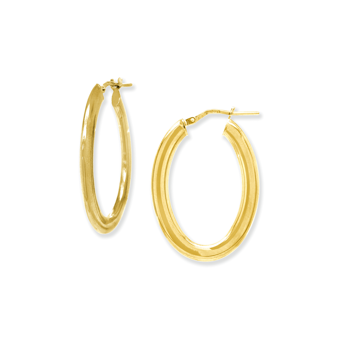 Made in Italy Stellari Gold Slim Oval Hoops