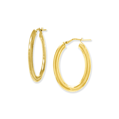 Made in Italy Stellari Gold Slim Oval Hoops