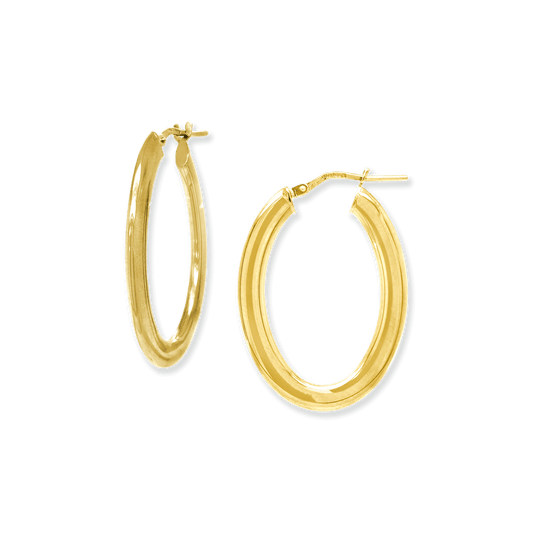 Made in Italy Stellari Gold Slim Oval Hoops