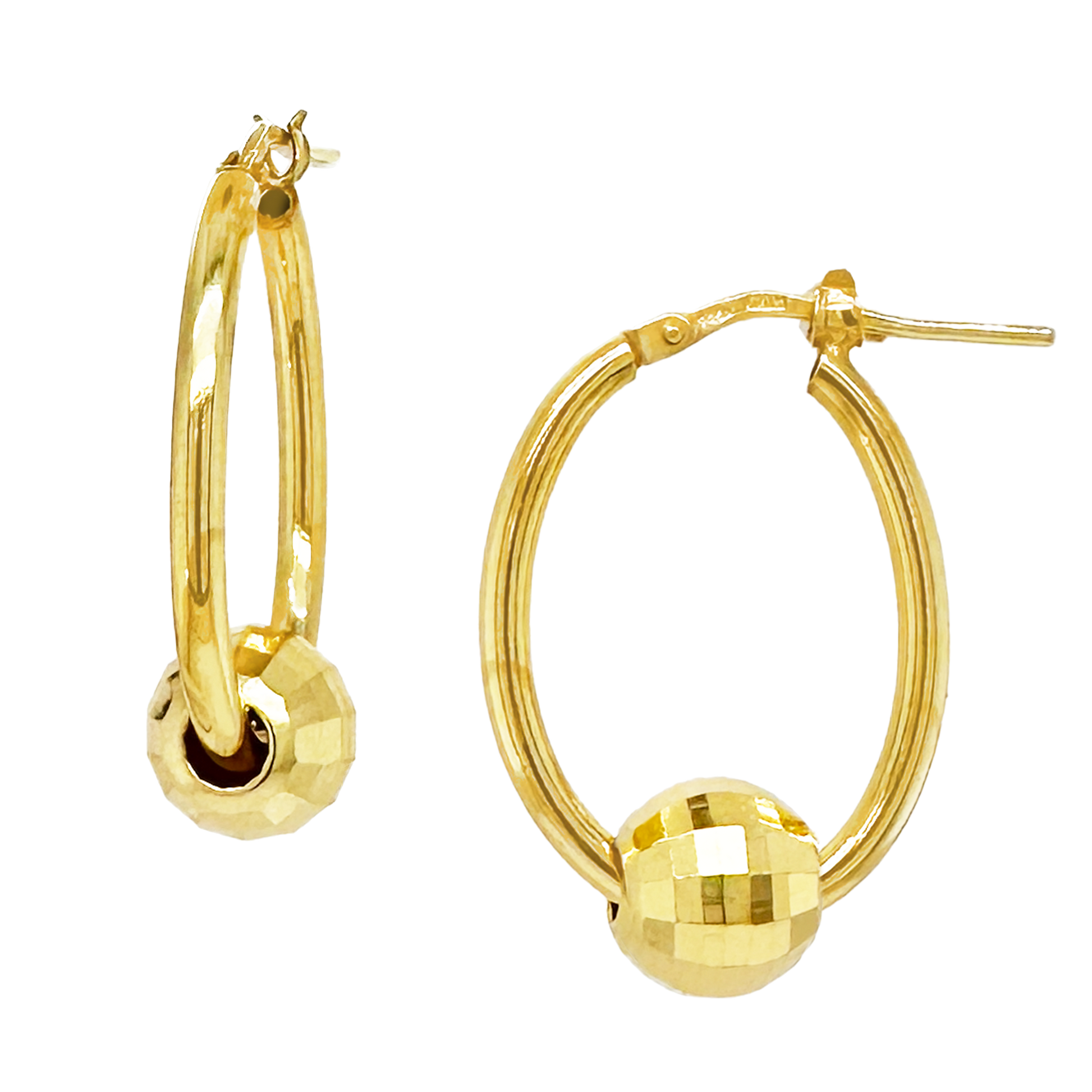 Stellari Gold Disco Ball Hoop Earrings