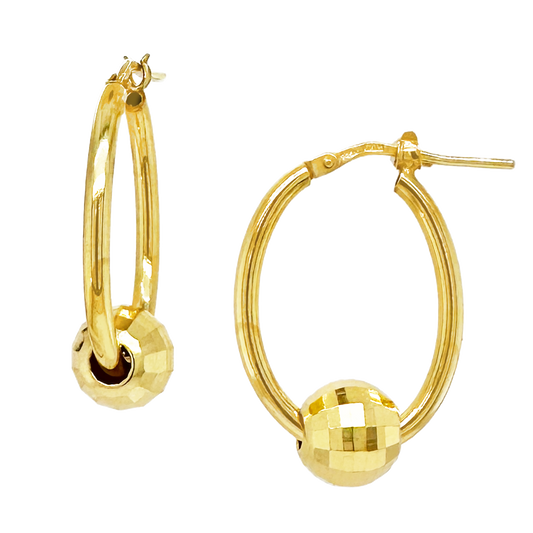 Stellari Gold Disco Ball Hoop Earrings