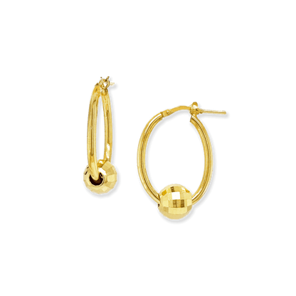 Gold Disco Ball Hoop Earrings