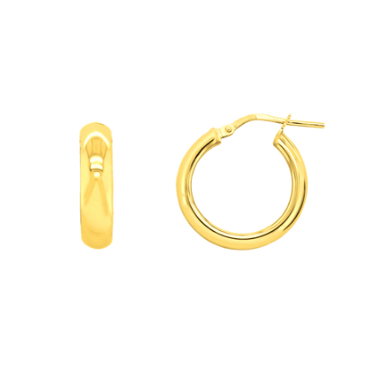 Stellari Gold 5mm Wide 20mm Hoop Earrings in Gold-Bonded Silver