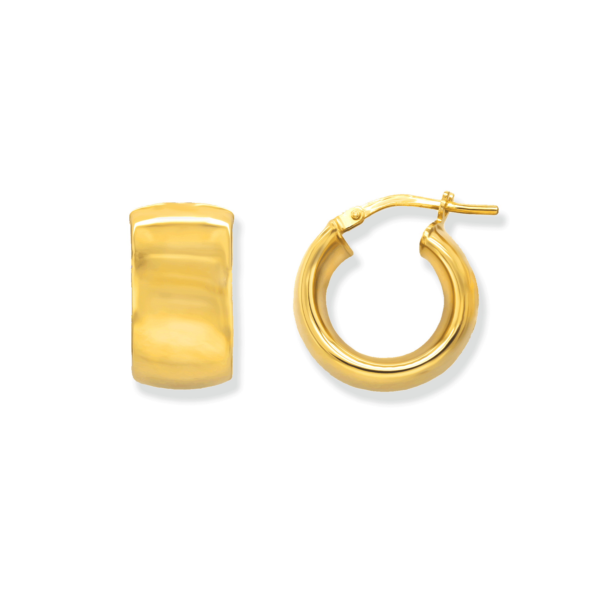 Stellari Gold 9mm Wide Huggie Earrings in Gold-Bonded Sterling Silver