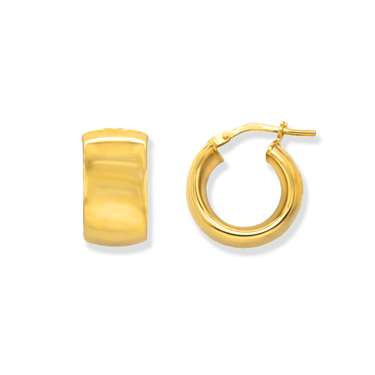 Stellari Gold 9mm Wide Huggie Earrings in Gold-Bonded Sterling Silver