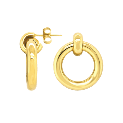 Stellari Gold Doorknocker Earrings in Gold-Bonded Silver