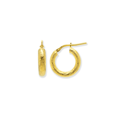 Stellari Gold Diamond-Cut 3x15mm Hoop Earrings