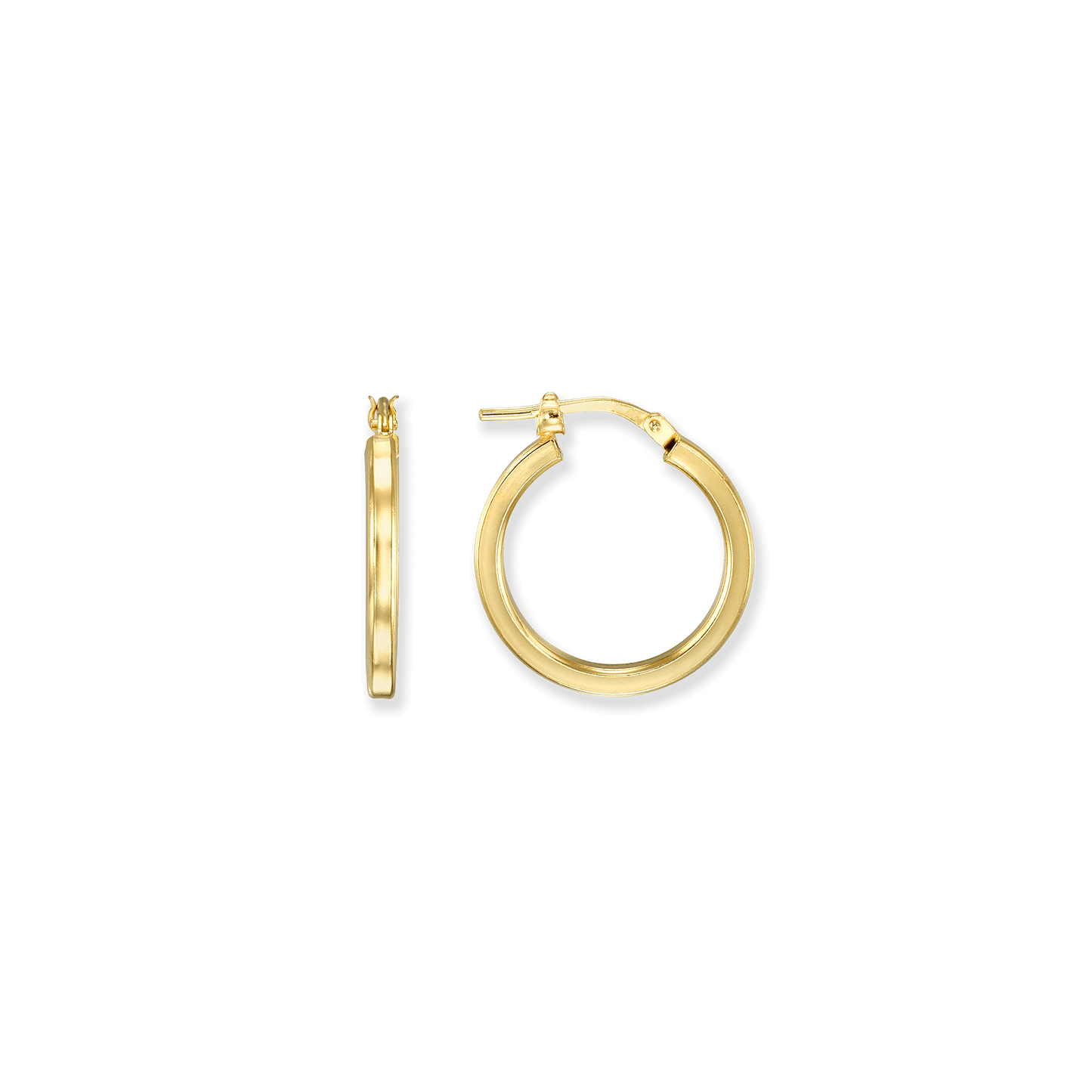 Stellari Gold Square Tube Hoops, 20mm