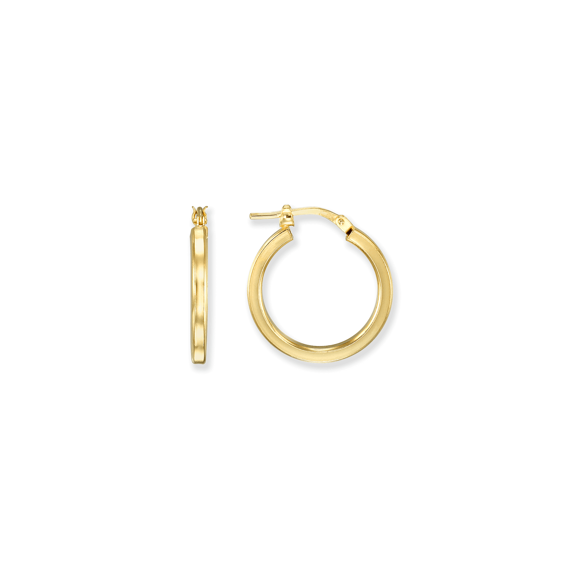 Stellari Gold Square Tube Hoops, 20mm