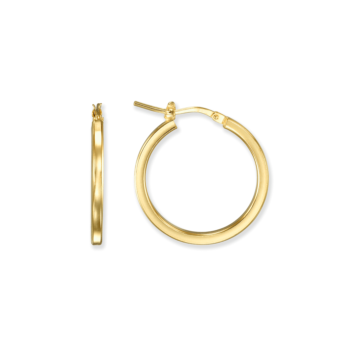 Stellari Gold Square Tube Hoops, 25mm