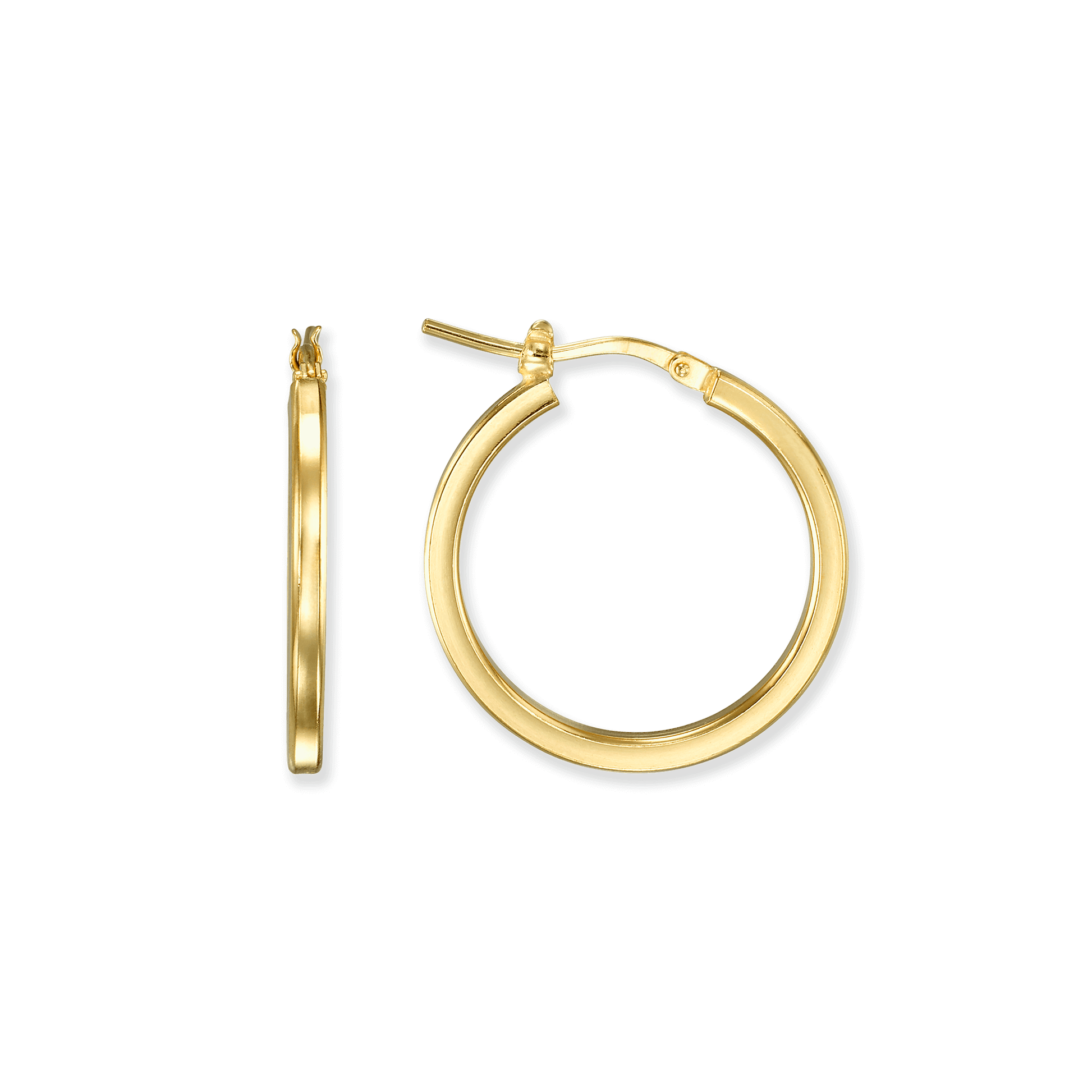 Stellari Gold Square Tube Hoops, 25mm