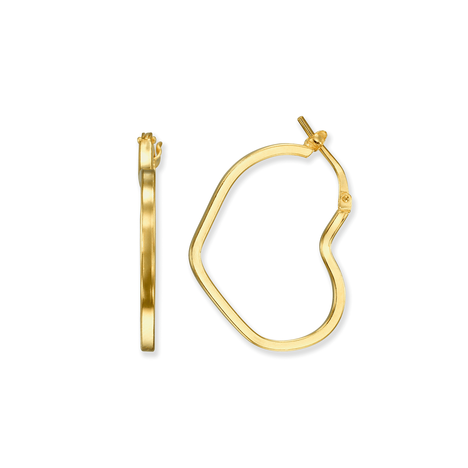 Stellari Gold Heart Shaped Hoop Earrings
