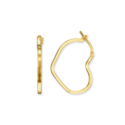 Stellari Gold Heart Shaped Hoop Earrings