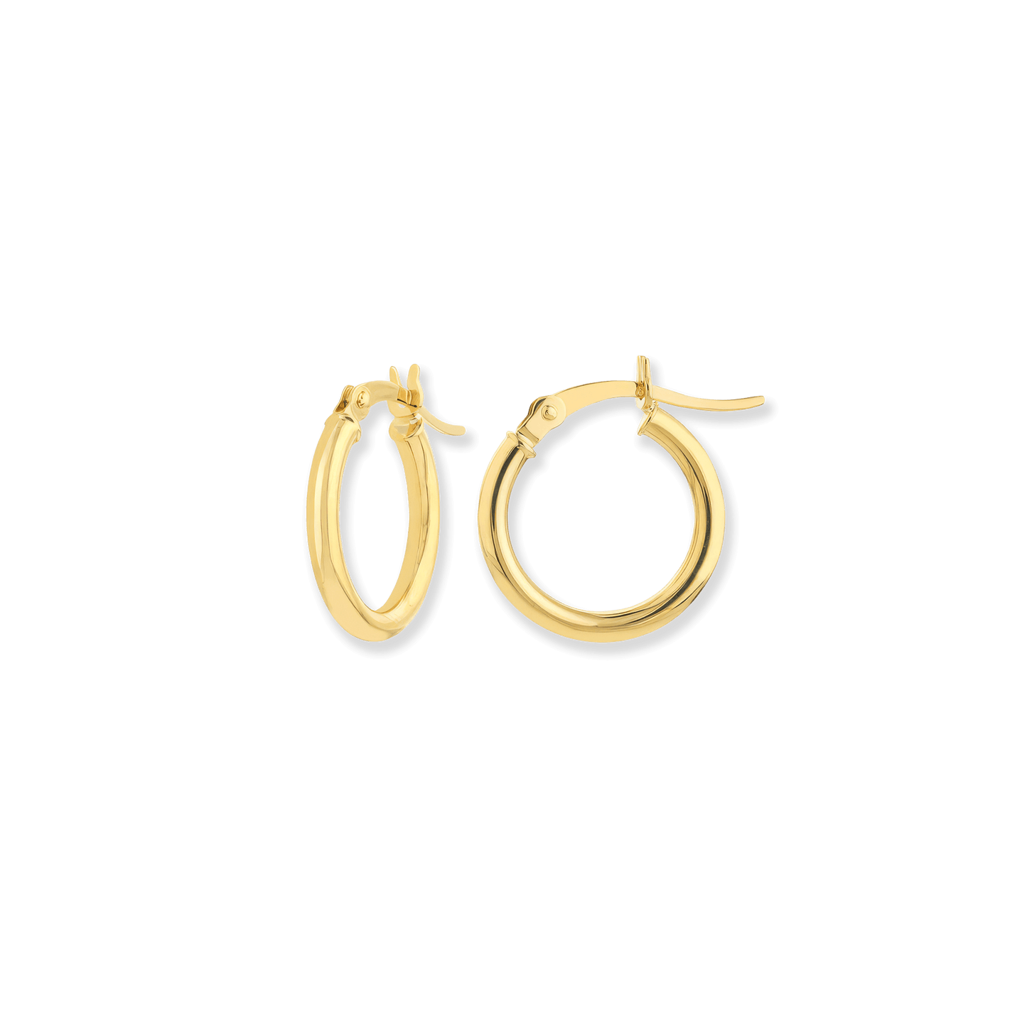 Stellari Gold 2x15mm Hoop Earrings