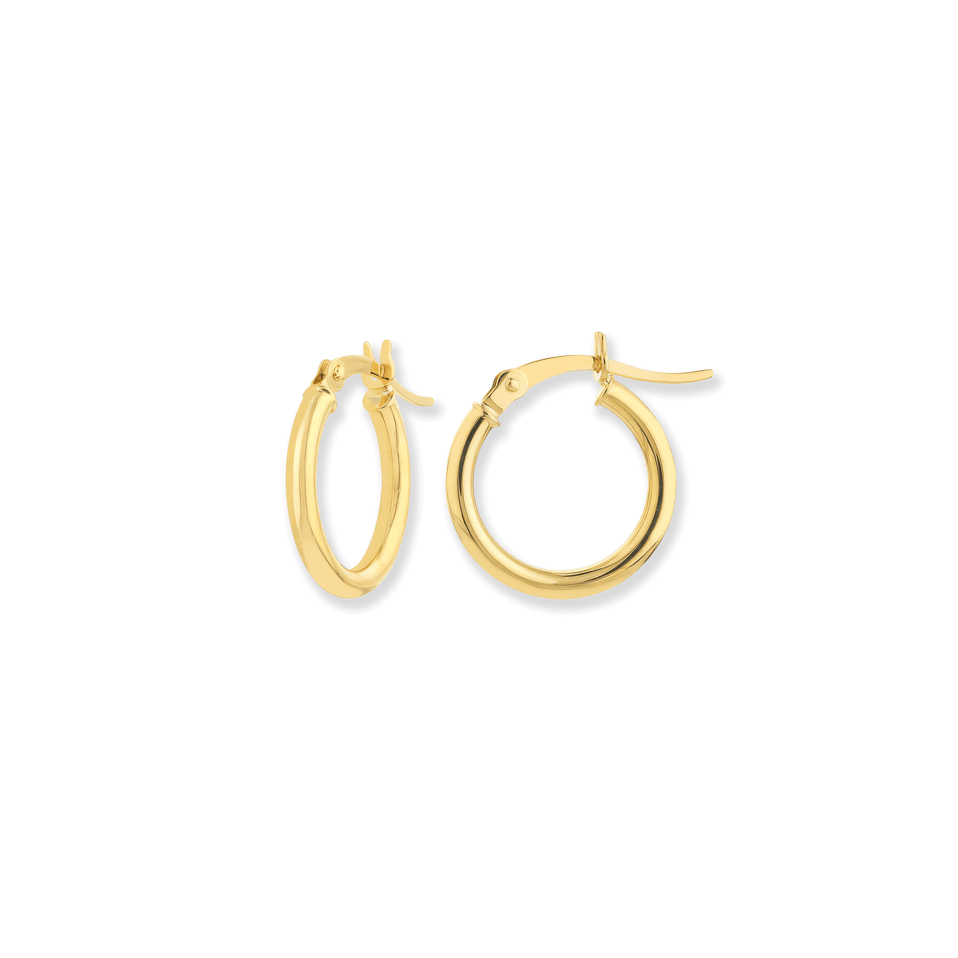 Stellari Gold 2x15mm Hoop Earrings