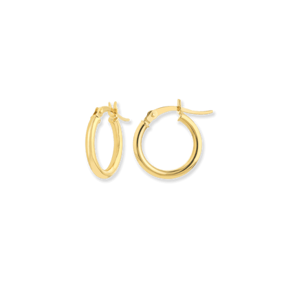 Stellari Gold 2x15mm Hoop Earrings