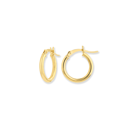Stellari Gold 2x15mm Hoop Earrings