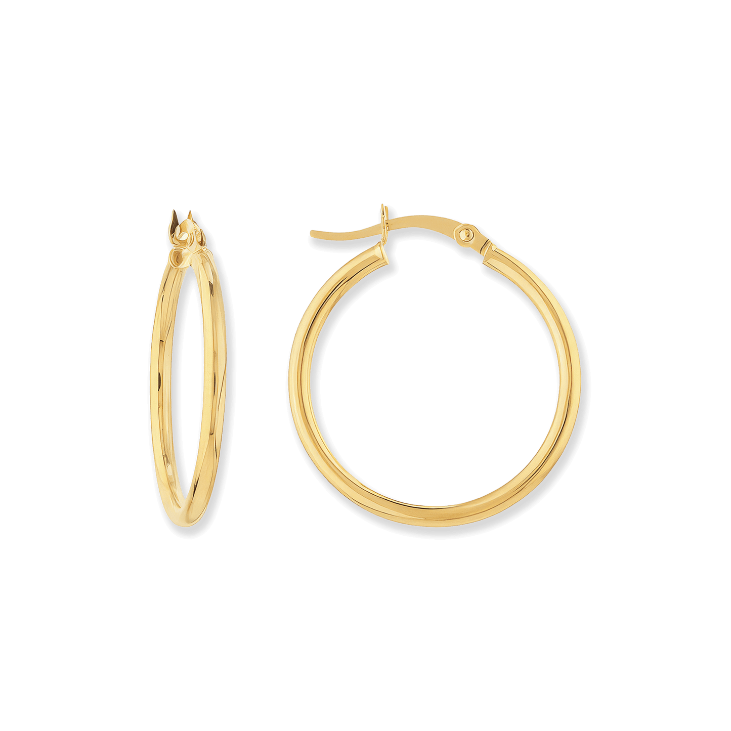 Stellari Gold 2x25mm Hoop Earrings